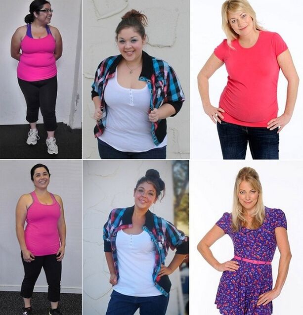 fotogrāfijas pirms un pēc svara zaudēšanas, ievērojot Maggi diētu